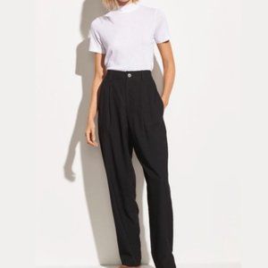 VINCE Crepe Pleated Tapered Pants Black size 4